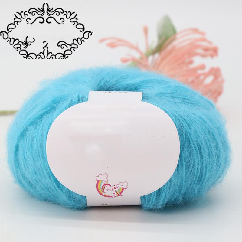 Hilo de Mohair, hilo de bola, hilo fino, suéter para bebés y niños, bufanda, chal, cableado, ganchillo, bolsa de Material tejido DIY: Blanco