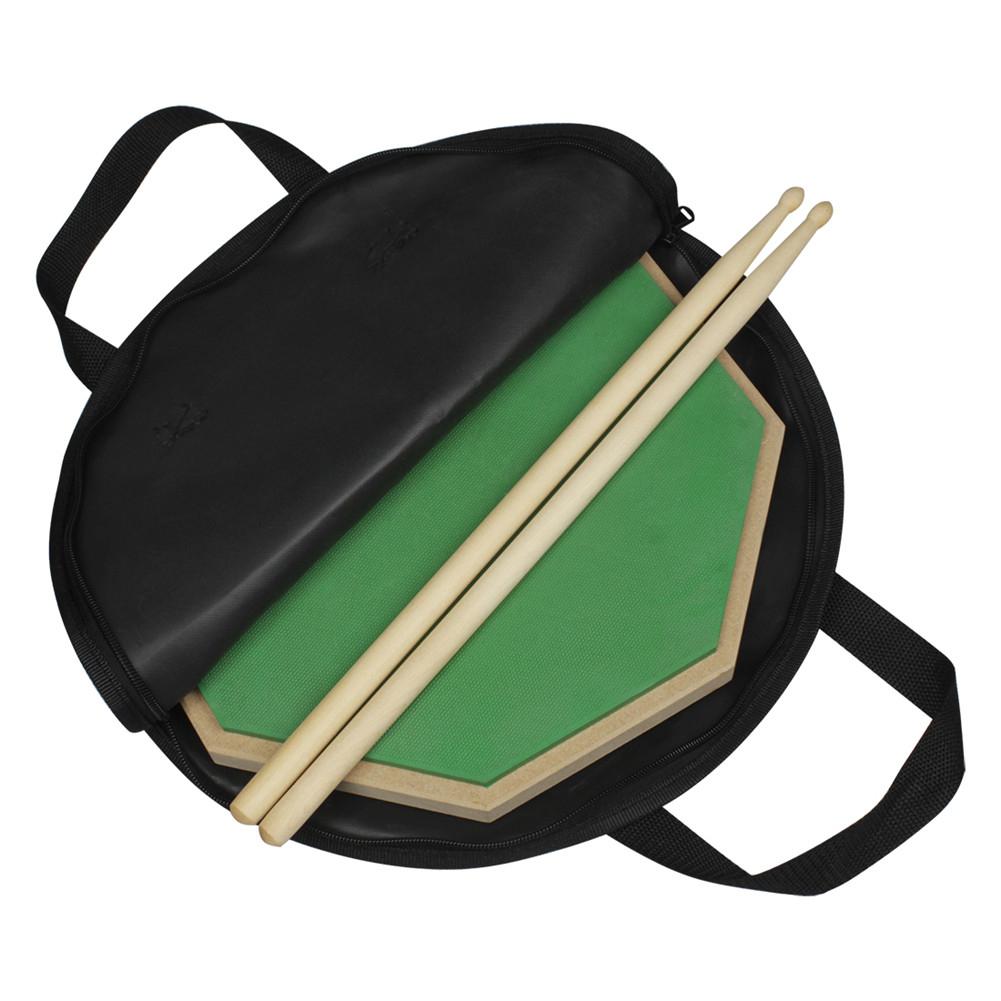 Juego de batería muda, herramienta de entrenamiento, almohadilla de tambor + bolsa + PALO de Arce, accesorios de instrumentos de percusión, 3 uds.: Default Title