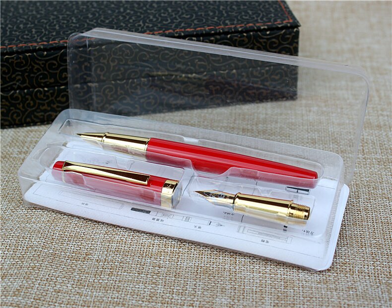 style Affordable Double nib fountain pen set Iraurita pen good ink pen for friend: Red