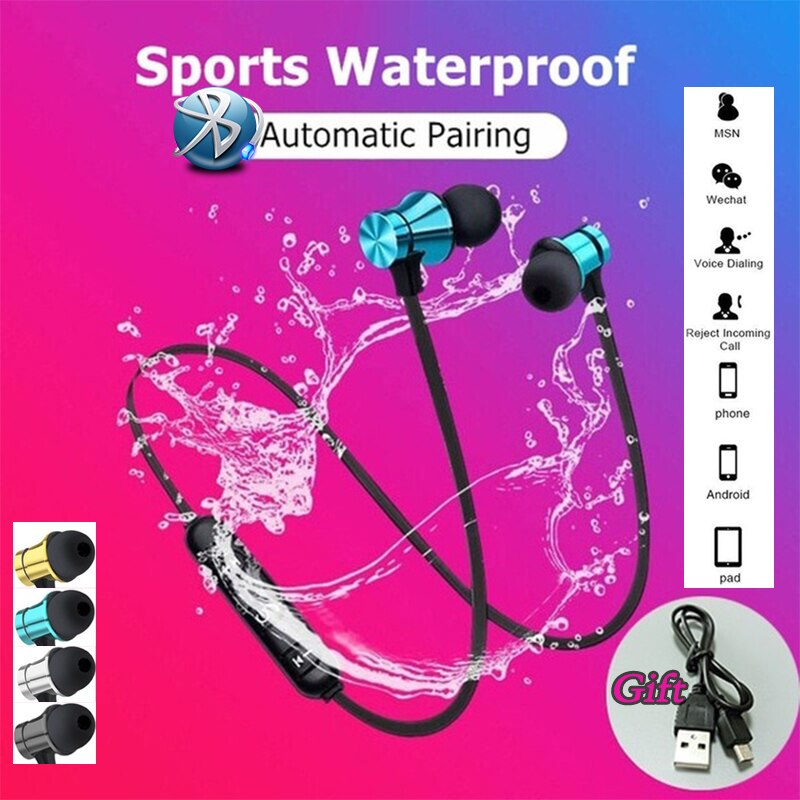 Running Fitness Bluetooth Oortelefoon Magnetische Draadloze Hoofdtelefoon Stereo Sport Transpiratie Bass Headset Outdoor Sport Accessorie