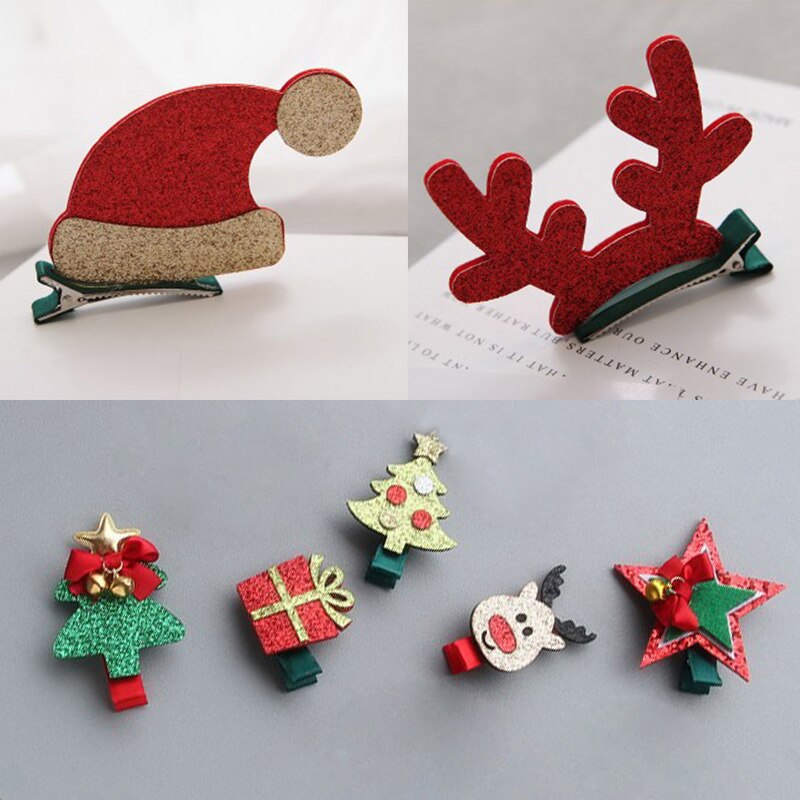 Baby Meisje Haar Clips Elanden Tree Star Kids Haarspelden Headwrap Baby Meisje Haar Accessoires Baby Haar Clips Kerstcadeaus