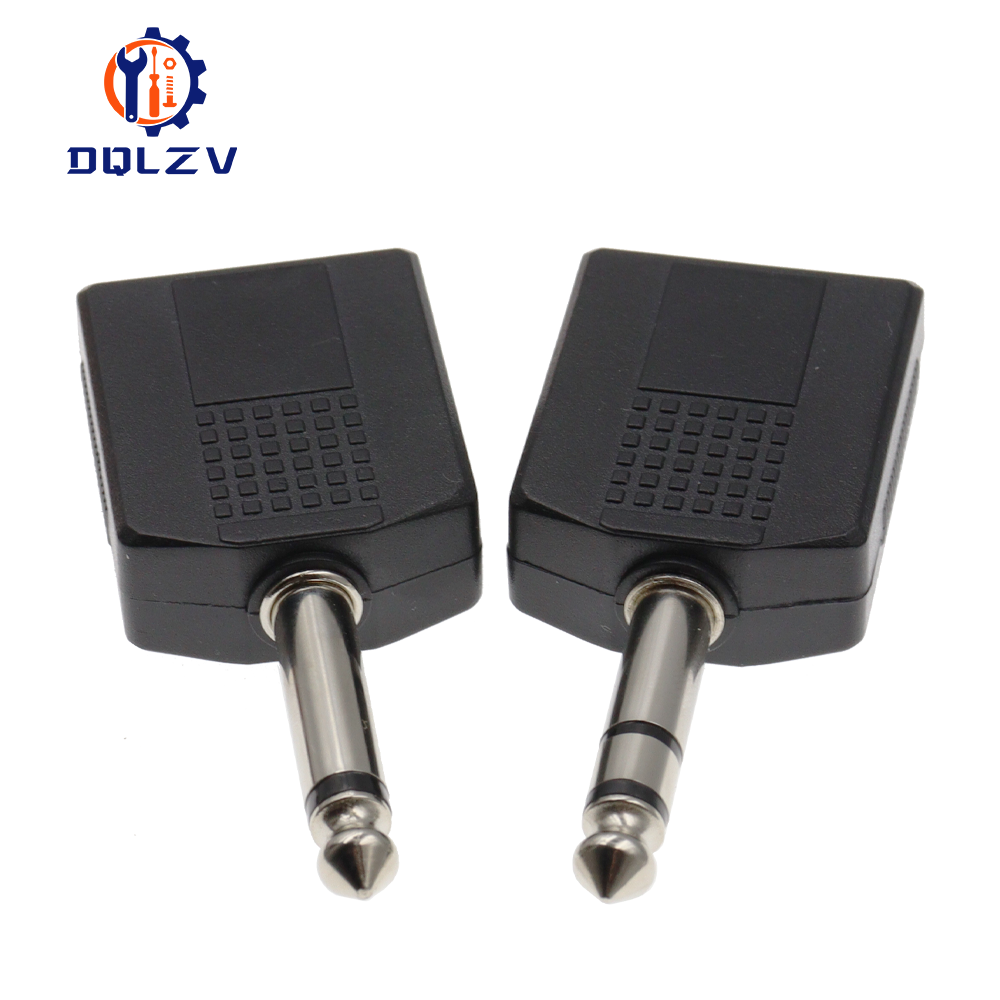 Estéreo Mono 1/4" Y Splitter Adaptador de audio Divisor 6.35 Macho Jack a 2 Hembra 6.35