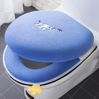 Siège de toilette en tissu doux, chauffant, pour salle de bain, couvercle lavable, coussin de couverture supérieur, fournitures de siège de toilette épaissi: A1