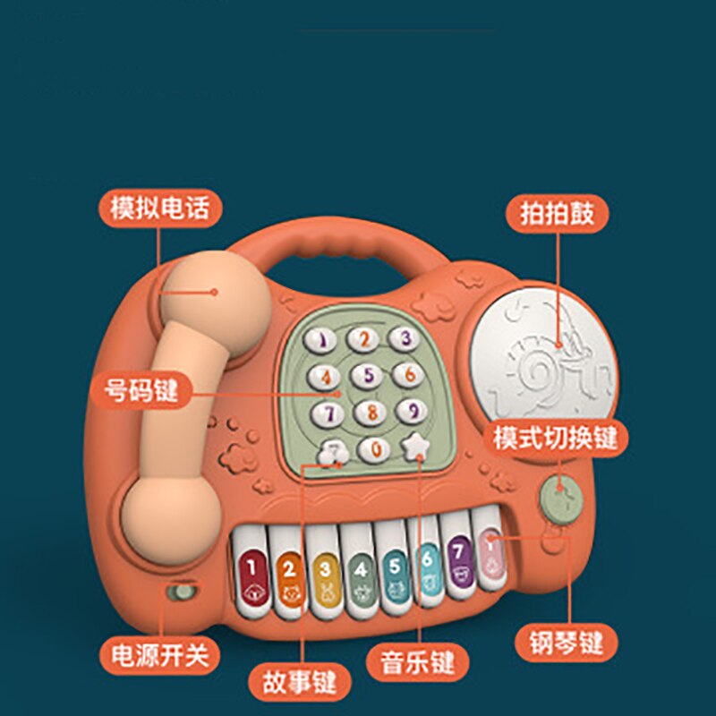 Baby Kind Meisje Multifunctionele Piano Mobiele Telefoon Speelgoed Muziek Kids Jongen Vroeg Leren Onderwijs Speelgoed