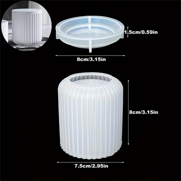 3D Circular Candle Jar Mold, DIY Concrete Circular Bottle Making Mold, Used To Store Candle Holders, Jewelry Boxes, And Vases: Dark Khaki