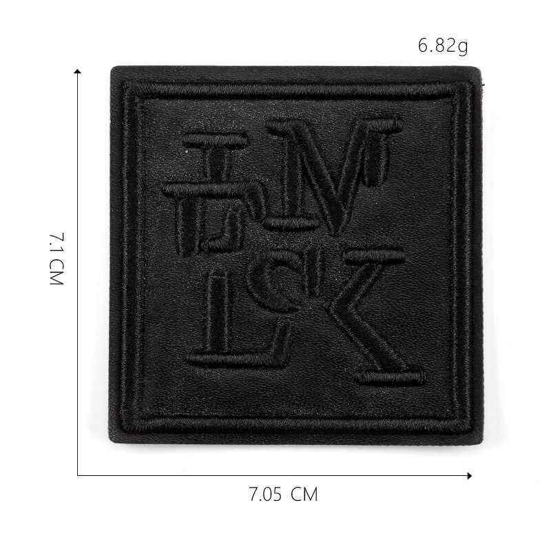 Embroidery Black PU Leather Sew on Iron on Patch Clothing Diy Appliques for Jacket Cap Bag Decoration Stripe: 10
