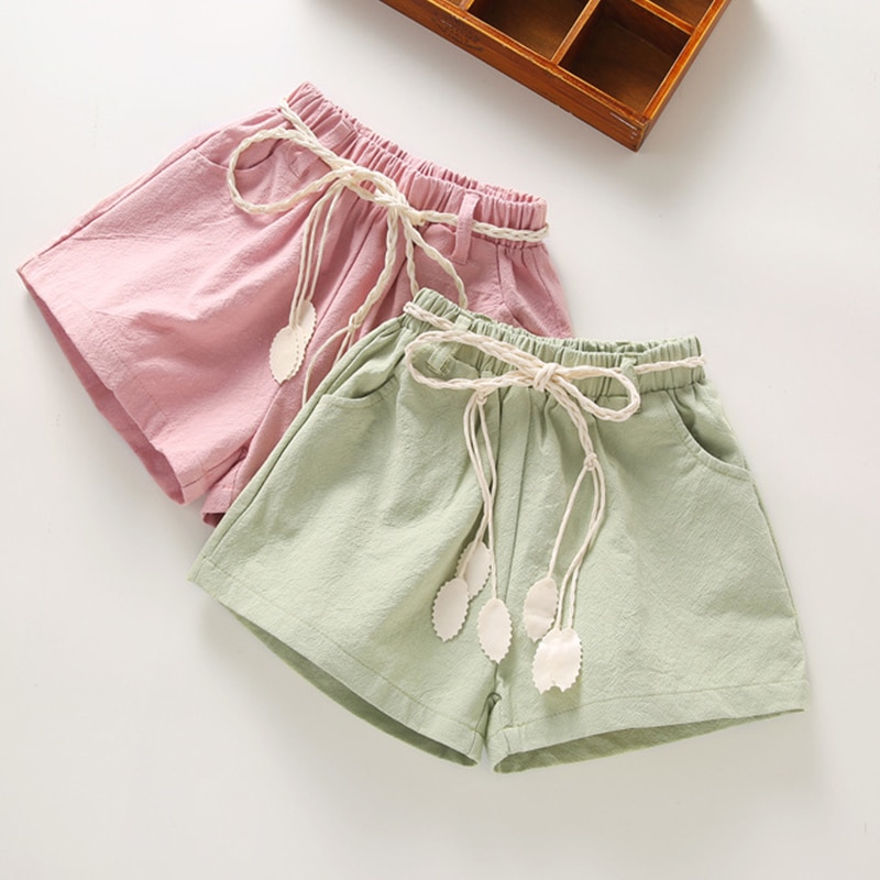 Shorts pour filles, vêtements d'été pour filles de 3, 4, 6, 8, 10 et 12 ans, couleur unie, couleur bonbon