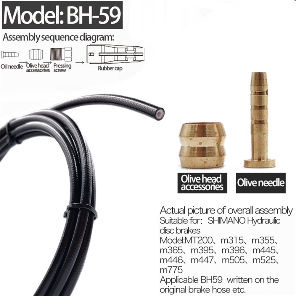 Cykelolie skivebremsekabel 2.5m bh59 bh90 trykring t nål mtb cykel hydraulisk bremsekabelslange til shimano sram magura