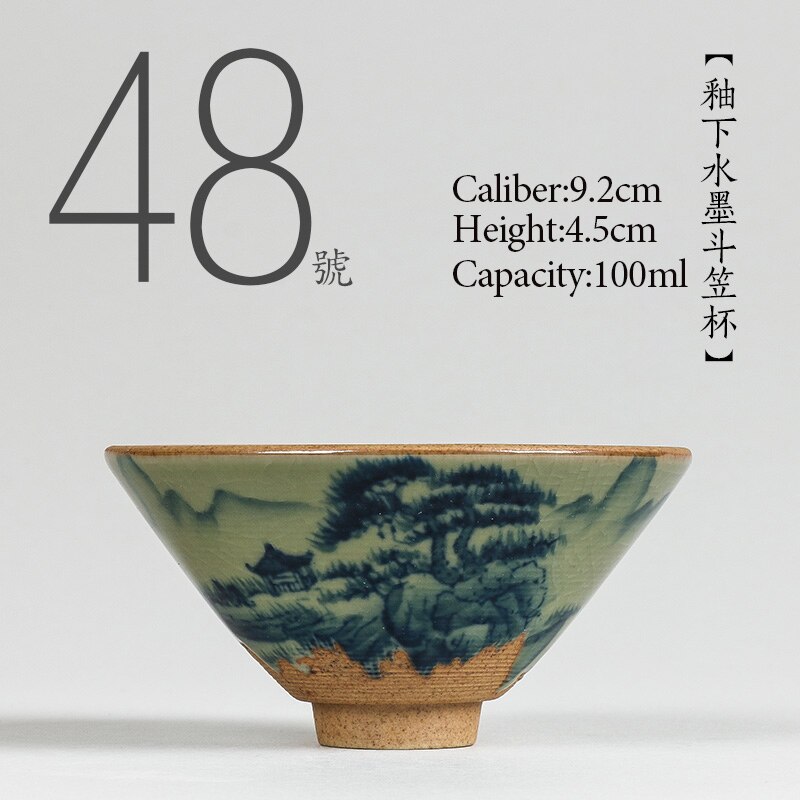 Chinese Handpainted tea cup On-glazed Kung fu tea set 25~100ml porcelain Small tea bowl Japanese Style teacup