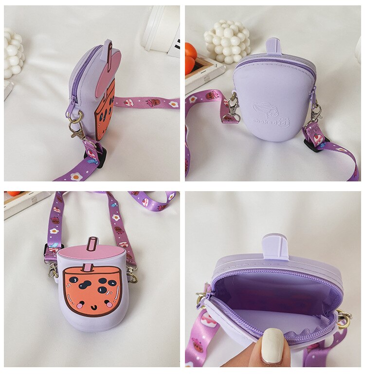 Kleinkind Kinder Cartoon Geldbörse, Schöne Trinken Form Crossbody-tasche Geburtstag Weihnachten für Kleine Mädchen