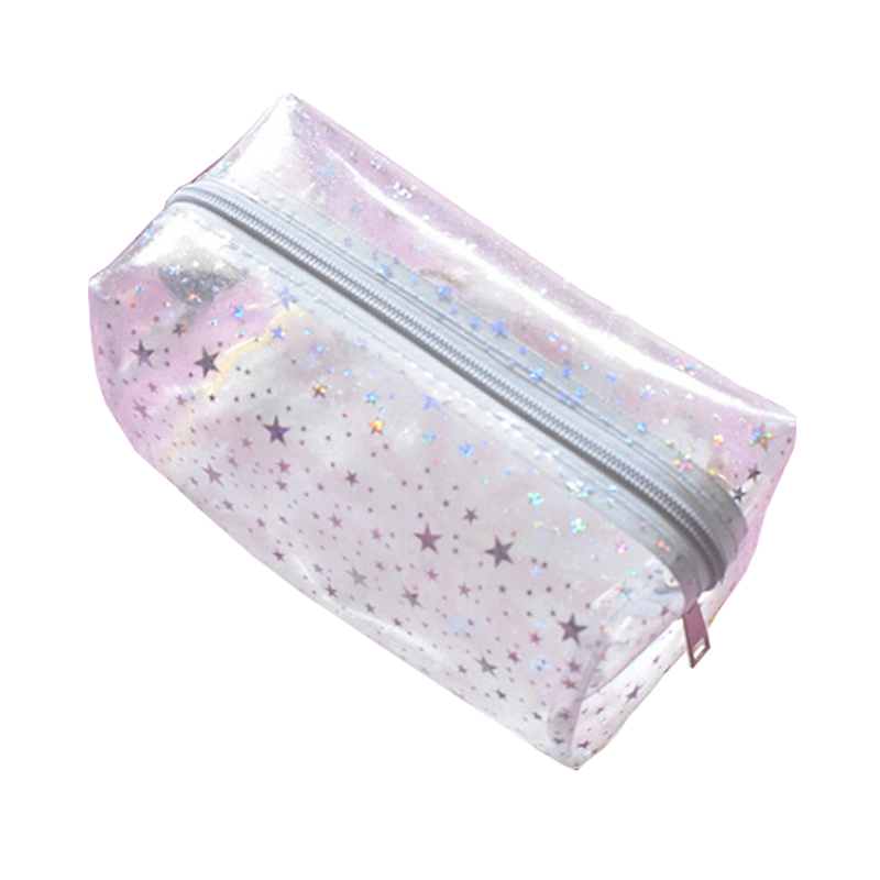 Bolsas de maquillaje pequeñas de PVC para mujer, neceser de viaje transparente, bolsa de lavado, estuche de almacenamiento de belleza, bolsa de aseo