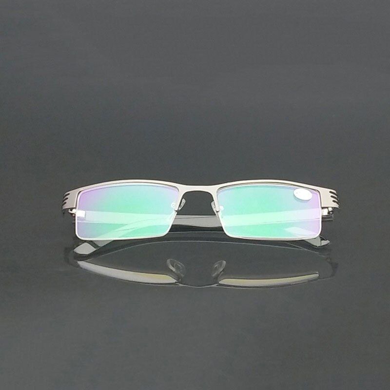 Roestvrijstalen leesbril anti-blue-ray computerlenzen dames herenbril gafas de lectura 1.00 1.50 2.00 2.50 3.00 3.50 4.00: +100
