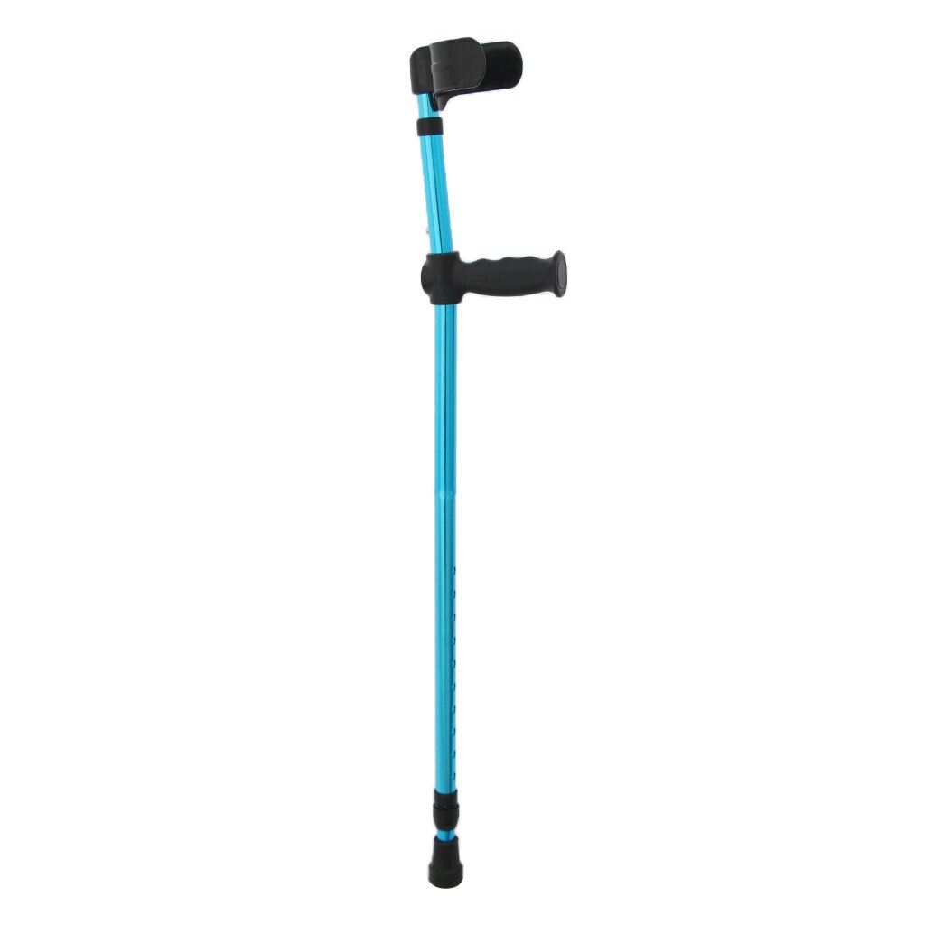 Anti Slip Aluminum Alloy Folding Walking Forearm Crutches Stick with Handle Grip For Adults Youth Blue