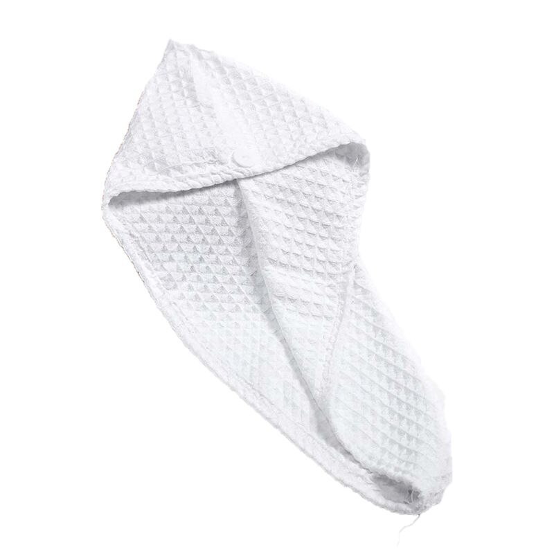 Wafel Driehoek Douche Handdoek Cap Super Absorberende Droog Haar Cap Bad Wrap Hoed Quick Tulband Droog Huishouden Item Toiletartikelen: White