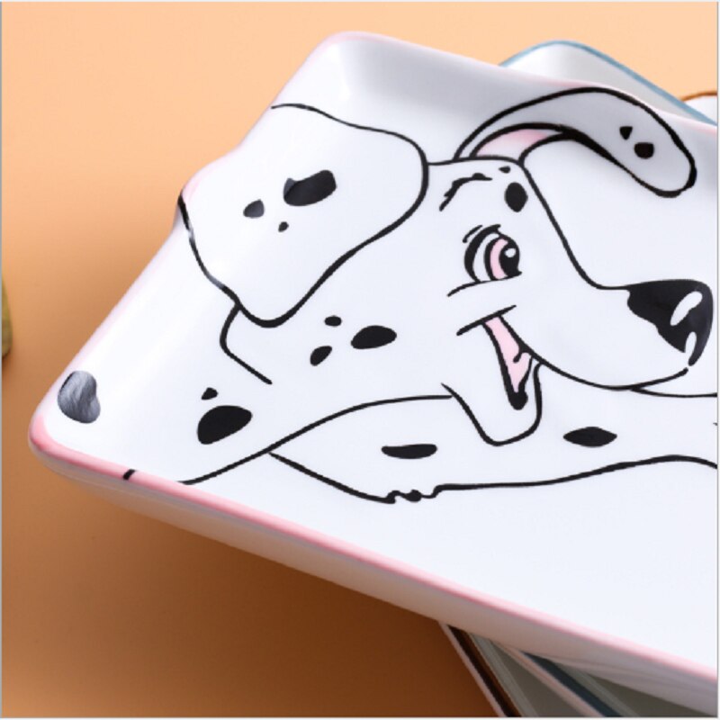 Cartoon Puppy Japanse Stijl Vierkante Plaat Keramische Plaat Rechthoekige Sushi Tray Leuke Hond Schotel Creatieve Kinderen Diner Plaat