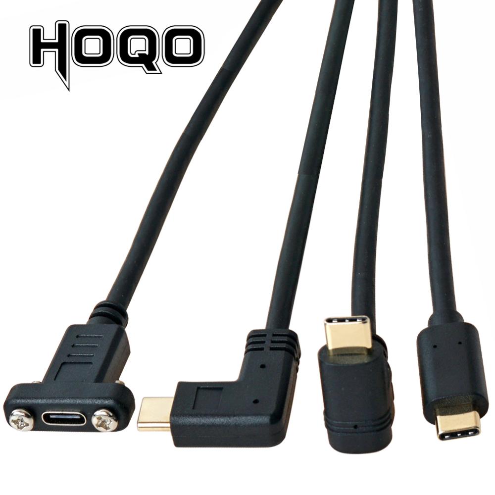 USB Typ C USB-C-Verlängerungskabel für Frontplattenmontage, USB 3.1 Datenvideokabel, Stecker auf Buchse, Verlängerungskabelanschluss mit Schraube