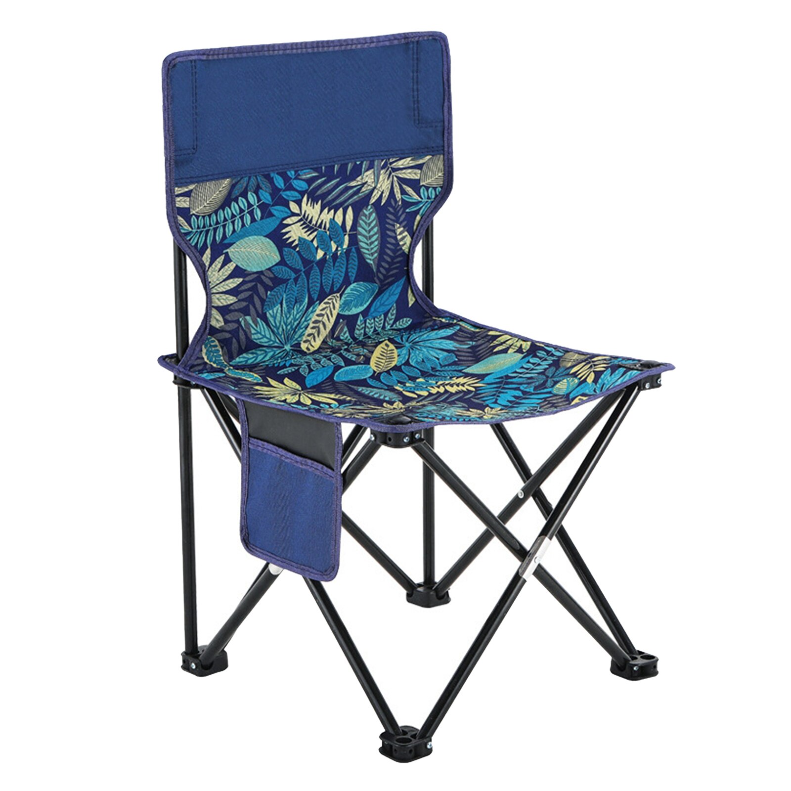 Folding Camping Chairs Lawn Chair Rest Lightweight Portable Easy Storage wtih Bag 220lbs Load Bearing: Blue M