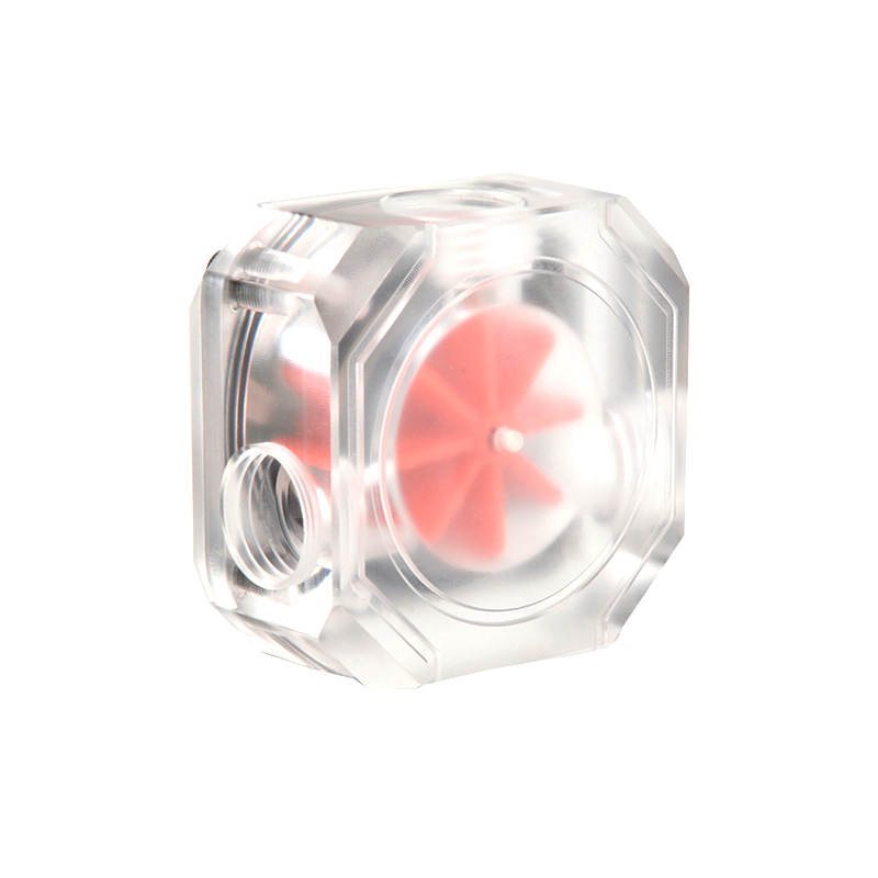 Syscooling water flow meter for PC water cooling liquid flow indicator square style acrylic flow meter with RGB lights