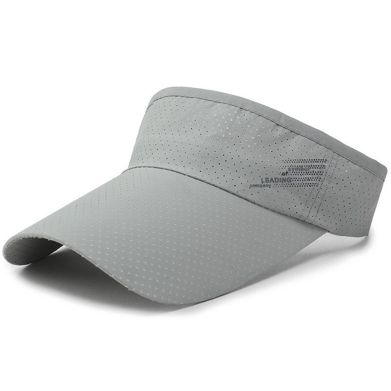 Men Women Air Top Hats Adjustable Visor Headless Outdoor Sports Tennis Golf Running Top Empty Sun Cap Summer Breathable Hats: Light Gray