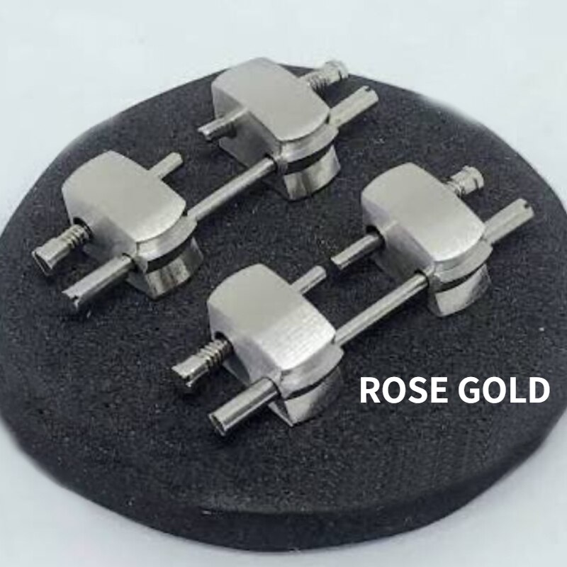 Butterfly buckle GA2100 3rd Modified Accessories Strap GA2100 Gen3 Rubber Strap Adapter for Casio G-SHOCK GA2100 Stainless steel: rose gold-A pair