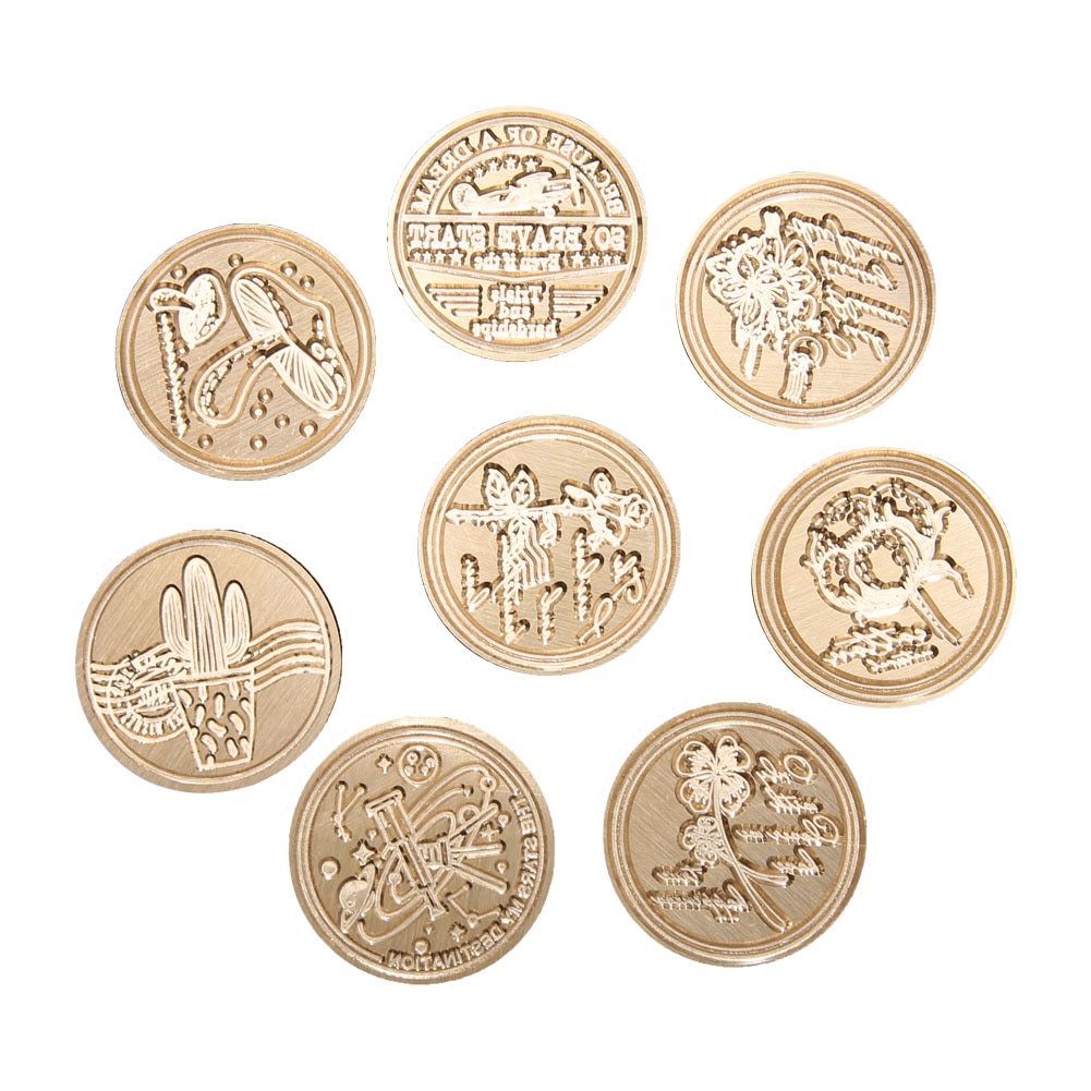 1PC Wax Seal Stamp Head Retro Wood Stamp Replace Copper Head Hobby Tools DIY Stamp Craft