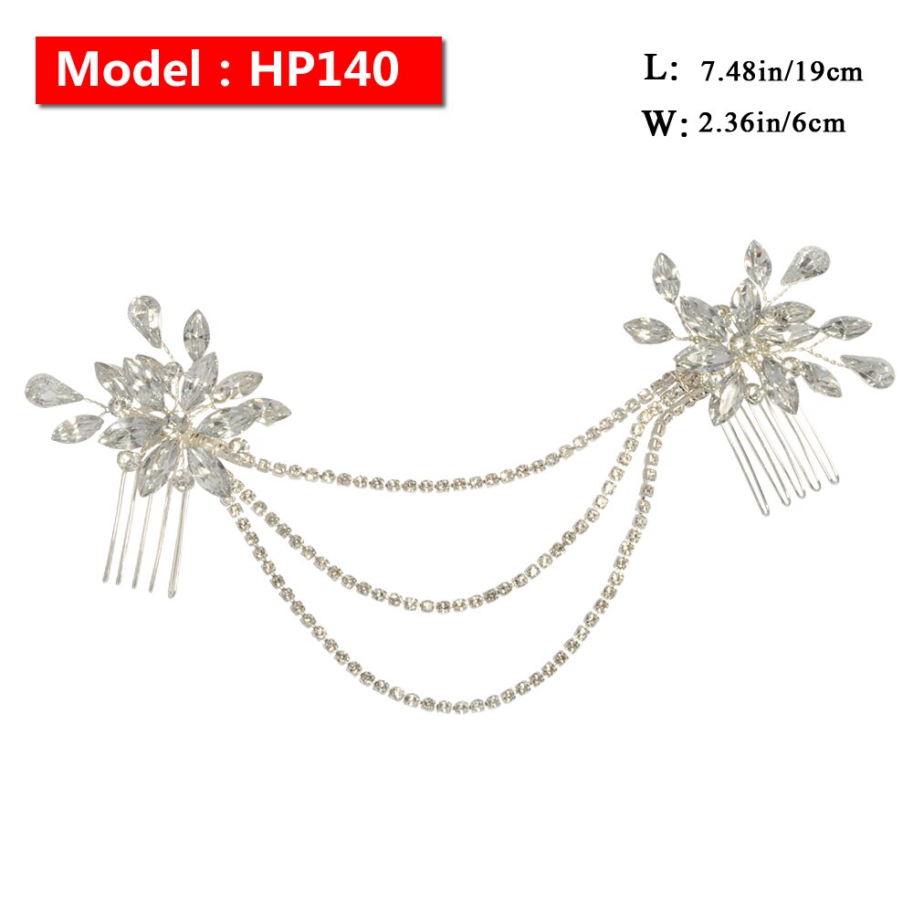 Peineta nupcial, horquilla de cristal, accesorios para el cabello de boda, Flor del pelo de perla, horquillas de diamante para el pelo de novia, pieza para el pelo de boda: HP140