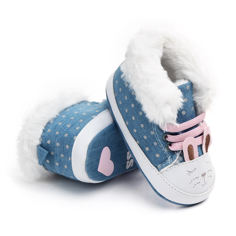 Leuke Konijn Canvas Winter Baby Pluche laarzen meisjes Jongens booties Super Warm Houden Baby Peuter schoenen