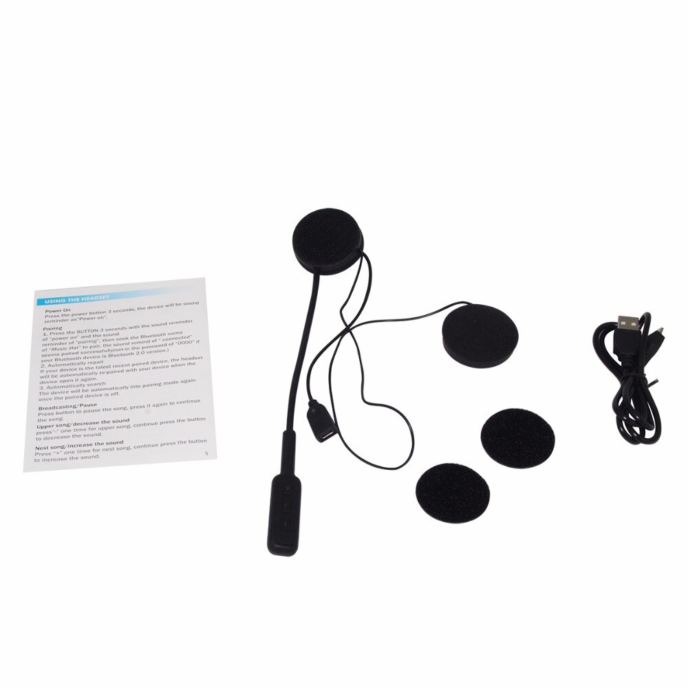 Draadloze Bluetooth Headset Motorhelm Oortelefoon Hoofdtelefoon Speaker Handsfree Muziek Headsets Voor MP3 MP4 Smartphone