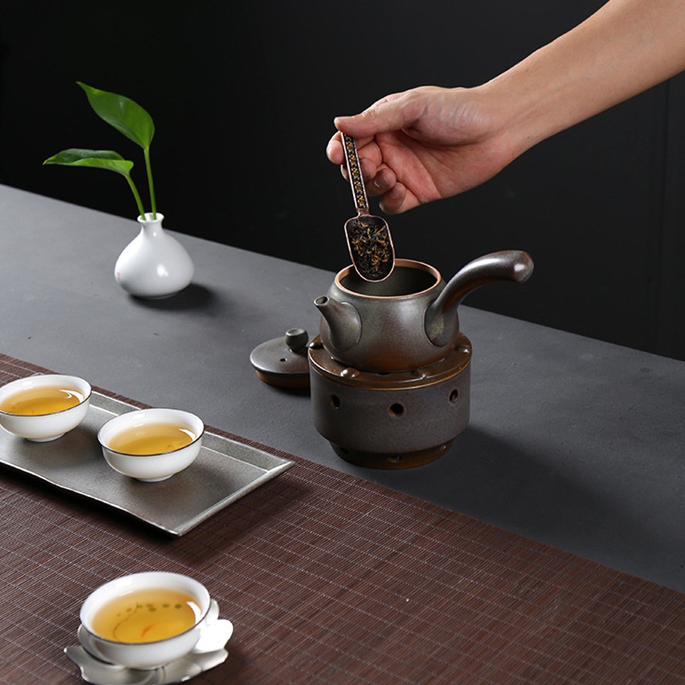 Brons Chinese Theelepel Chinese Groene Thee Lepel Bladeren Chooser Houder Thee Accessoires Tool Voor Chinese Kongfu Thee