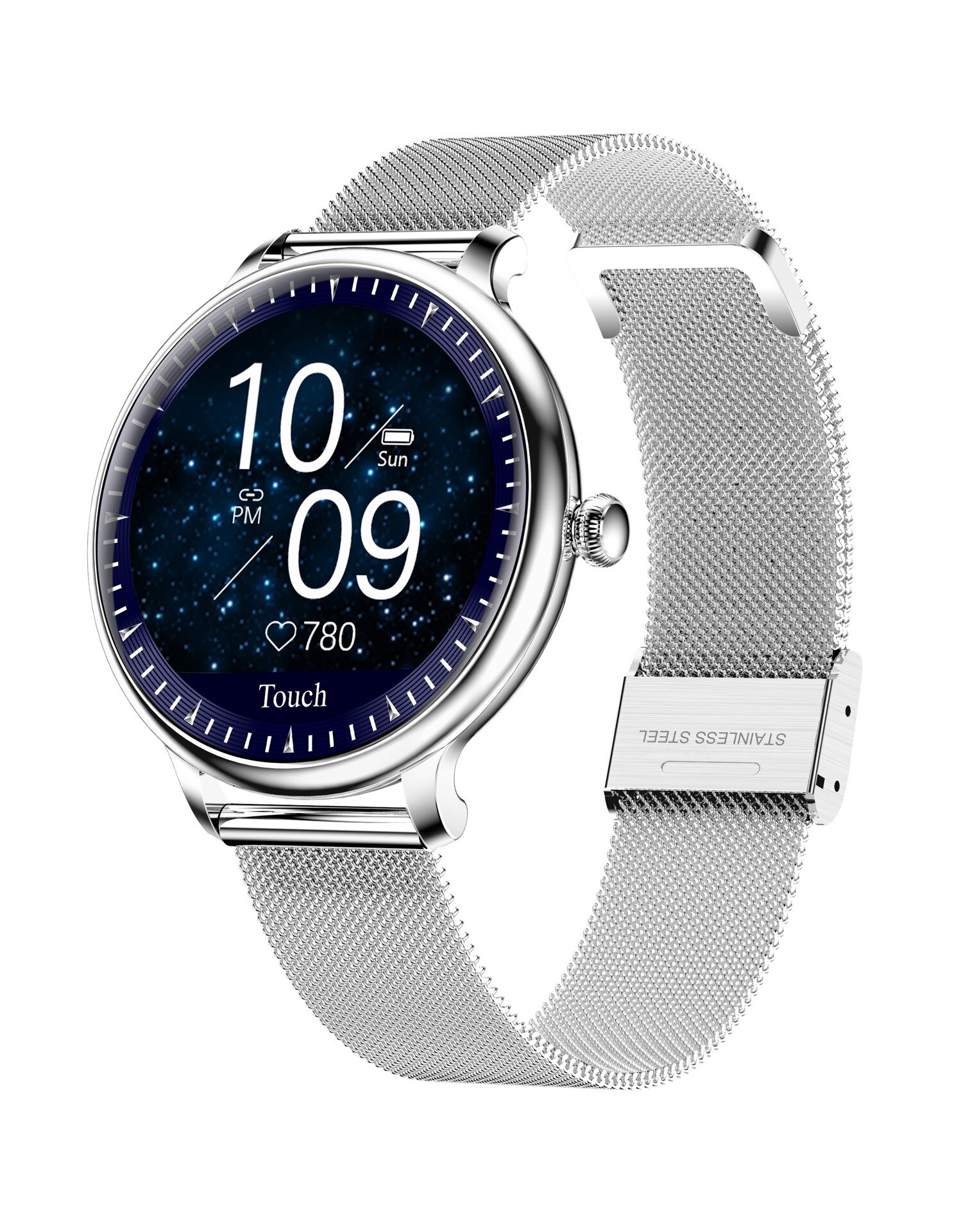 Casual Vrouwen Slimme Horloge Kleur Screen Sleep Hartslagmeter Compatibel Inkomende Oproep Stappenteller Wekker Camera Afstandsbediening: Steel Silver