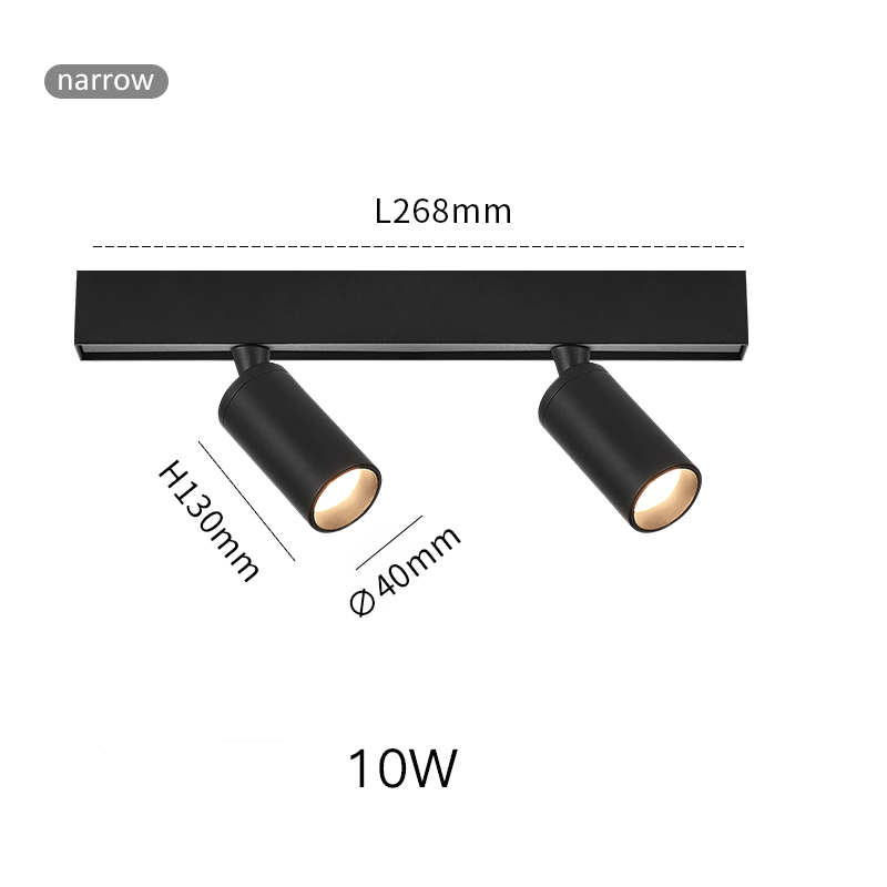 SCON Narrow Magnetic Track Light Borderless Recessed Rail Lighting Living Room Kitchen Ceiling Spotlight Mini Track Light: WHITE / Beige