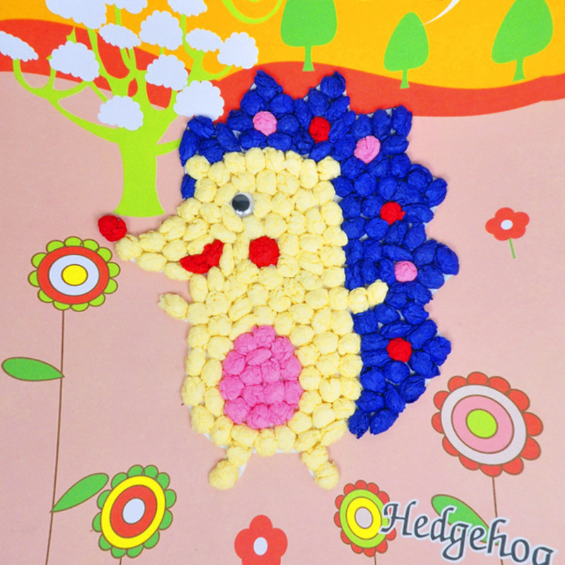 Child Toy DIY Hairball Sticky Paper Painting Kindergarten Toy Material Package Children Toy Toys Girl Crafts