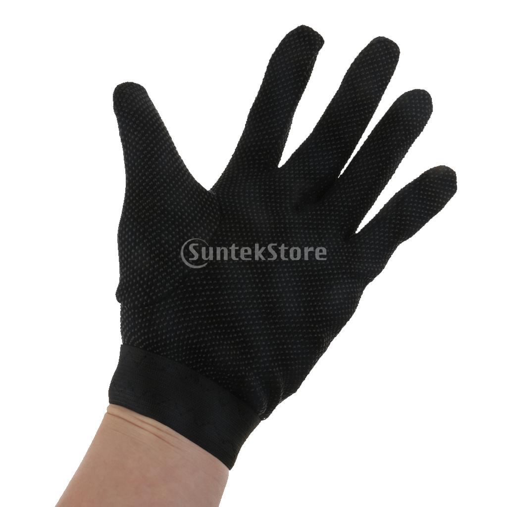 Guantes de agarre de equitación negros S guantes ecuestres de competición de Palma espinilla estirable