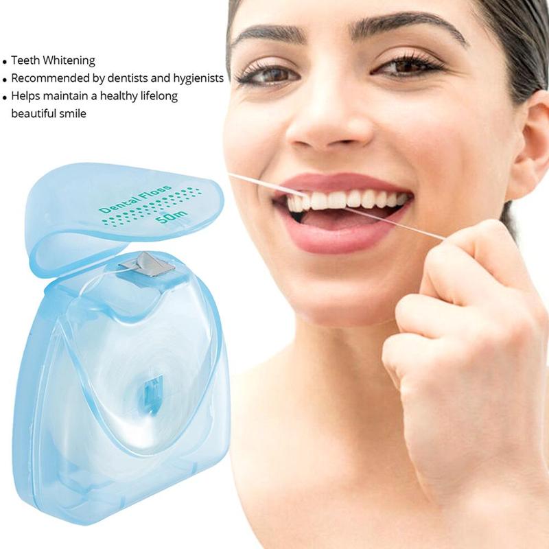 1 PCS Dental Floss 50 meter 54 Yard Wire Floss Dental Flavor Pick Floss Flosser Pick Interdental Tooth Mint Dental Stick Br N7W5