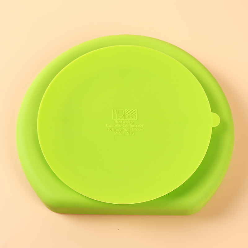 Plat de bébé Section créative pour enfants assiette en Silicone souriant avec ventouse forte plaque de nourriture en Silicone divisée collante