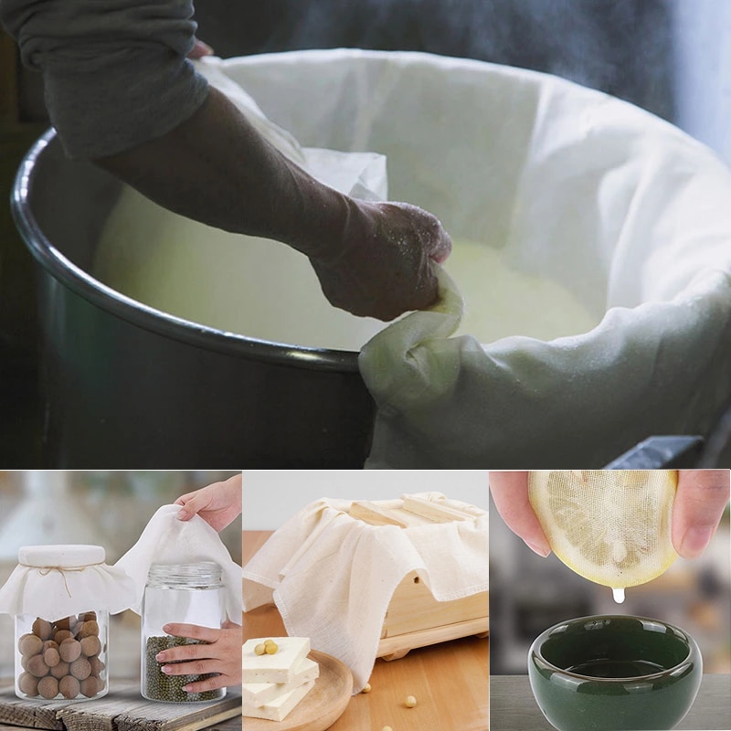 Tela de muselina de gasa de algodón para envolver mantequilla, queso, molde de prensado de soja, utensilio de cocina, fermento para hornear y repostería, 1 pieza
