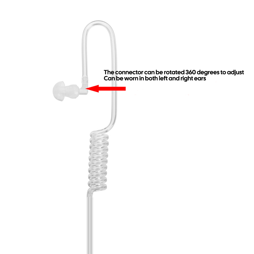 3.5mm Single Side Cell Phone Headset Single Hearing Radiation Headset Vacuum Spiral Tube Air Conduit MP3/4 Use