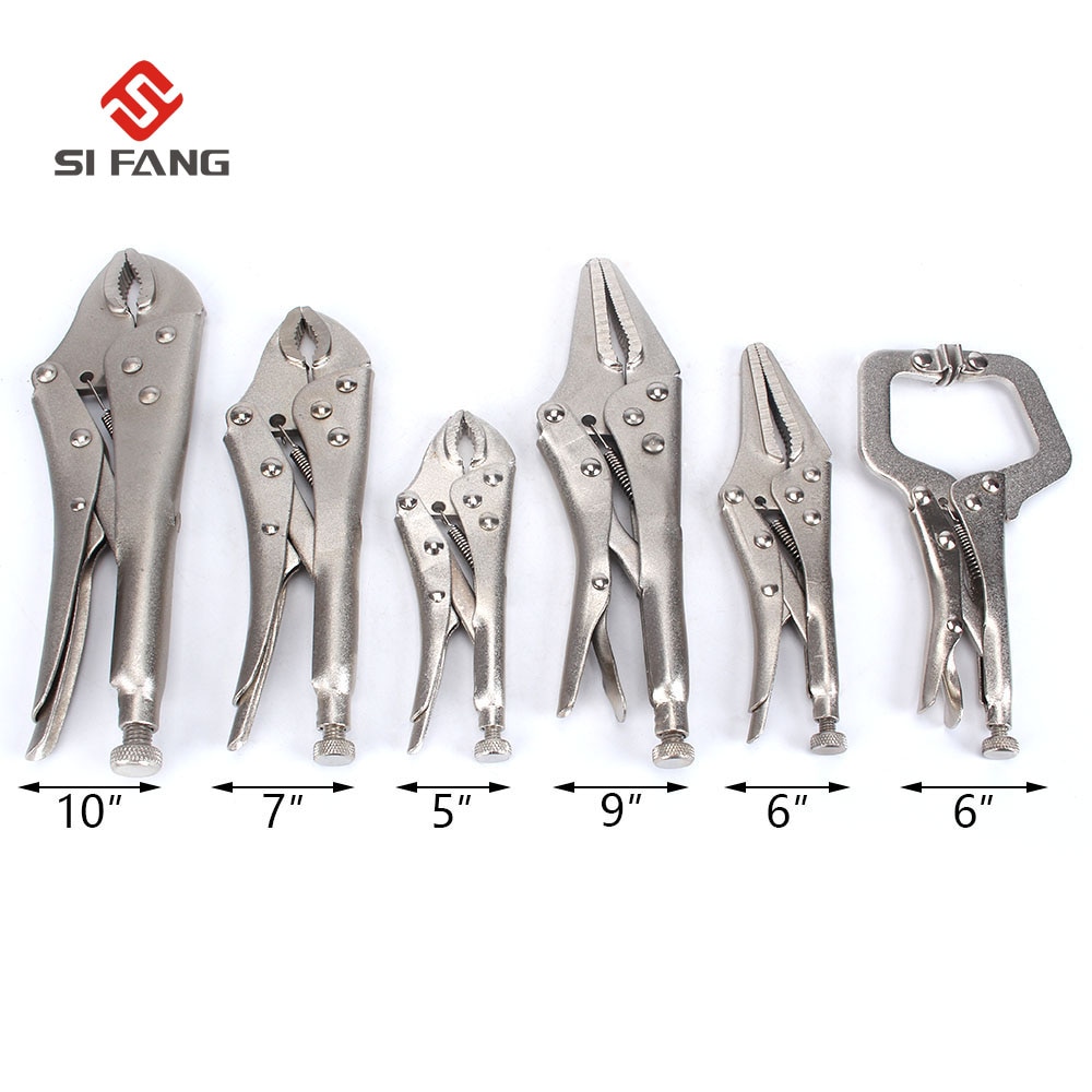 6pcs Set Lock Grip Clamp Locking Pliers Welding Tools Pliers Gourd Mouth Pliers Locking Tab Pliers Multifunction