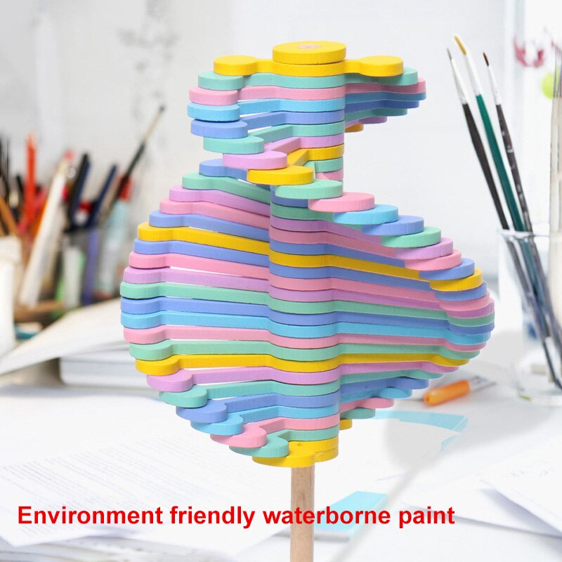 Rotating Lollipop Art Decor Wand Stress Relief Toy Office Decompression Boy Girls Toy Candy Wooden Wand Stress Relief