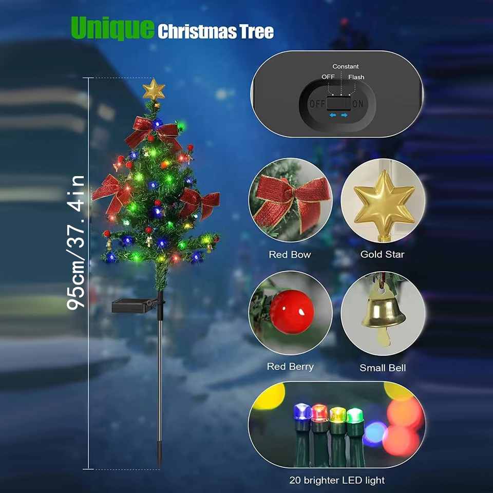 Red Rose Solar Lamp Ground Outdoor Waterproof Yard Power LED Artificial Flower Light for Courtyard Landscape Garden Decoration