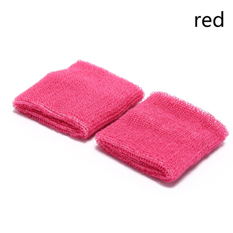 Bomull unisex sport svettband armband basket handledsskydd kör badminton basket stag frotté svettband: Rosröd