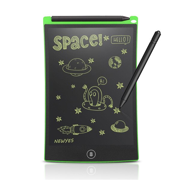 NEWYES Portable 8.5 "pouce LCD tablette d'écriture numérique dessin tablette manuscrite tampons électronique tablette conseil ultra-mince: Green Writing Tablet