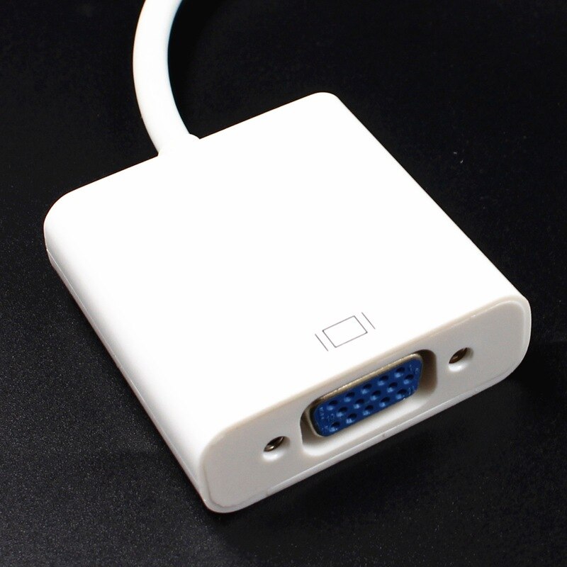 -For MacBook Air Pro iMac Mac Mini Thunderbolt Mini DisplayPort Display Port Mini DP To VGA Cable Adapter 1080P(white)