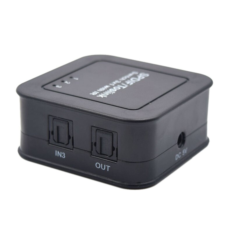 -Optical Toslink SPDIF o Switch 3X1 Aluminum Switcher 3 in 1 Out Support LPCM2.0/DTS/Dolby-AC3 Digital Optical Switcher(E: Default Title