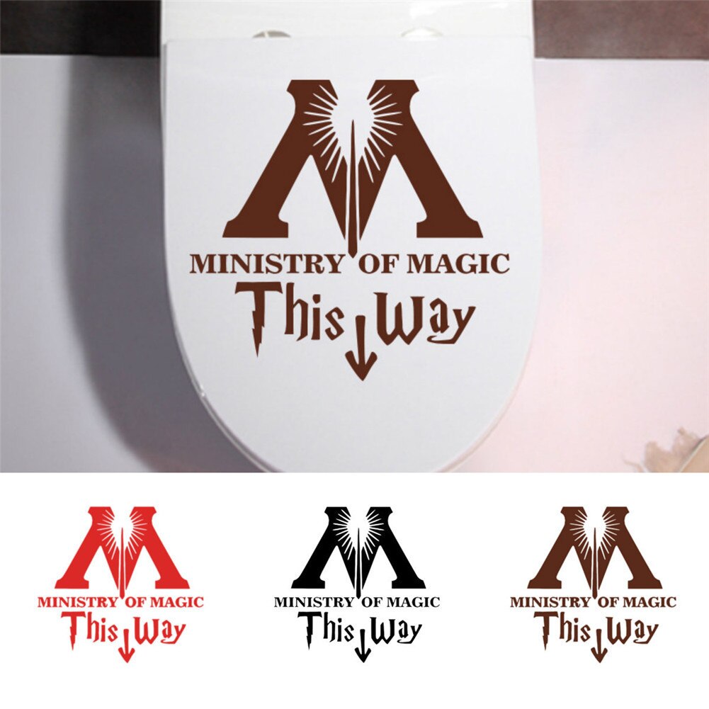 This Way Cool Toilet Wall Stickers Ministry Of Magic PVC Toilet Rest Room Door Stickers Toilet Stickers Home Decoration