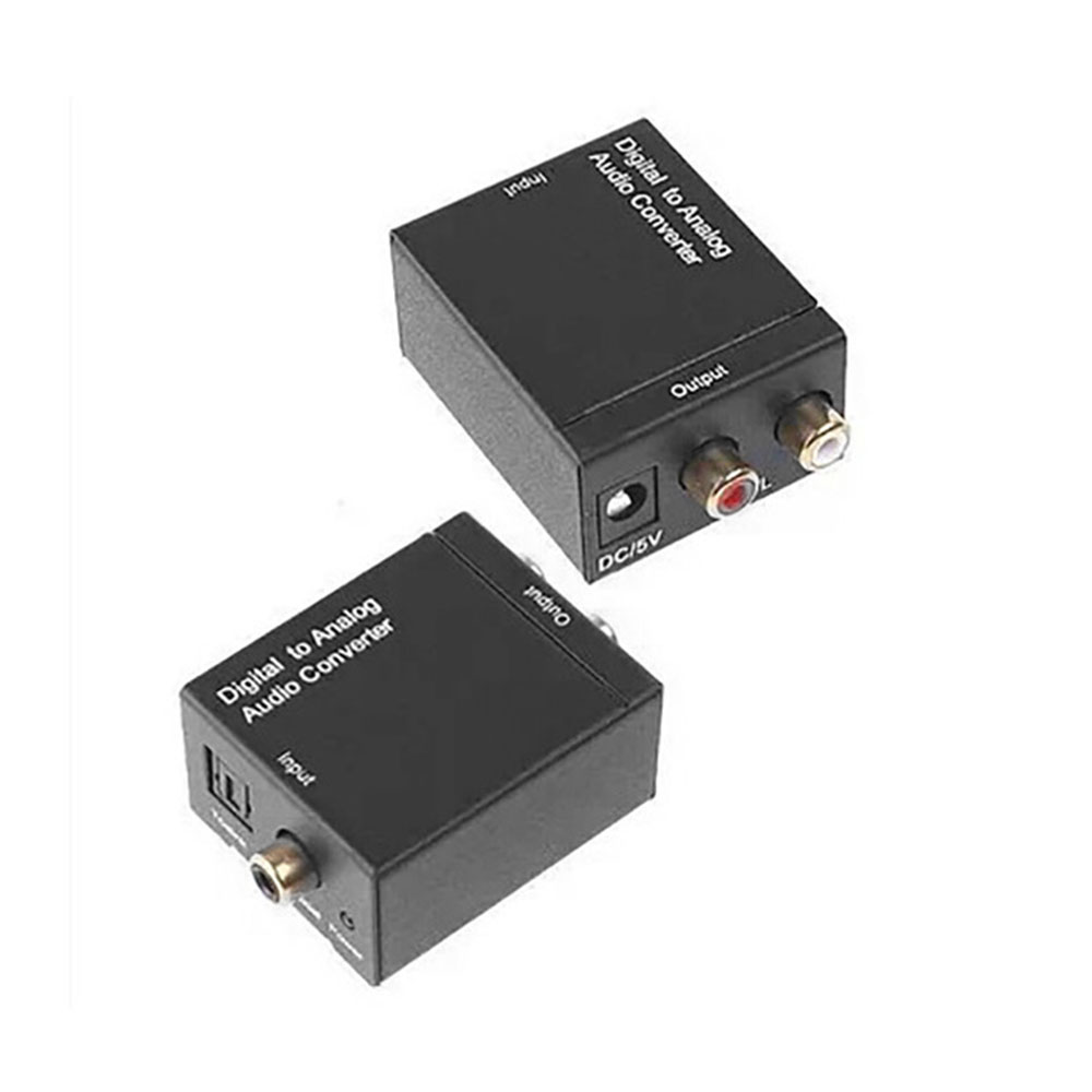 Zwart Digitale Optische Coax Toslink Signaal Naar Analoog Audio Converter Adapter RCA Digitale Audio Analoog Converter Adapter