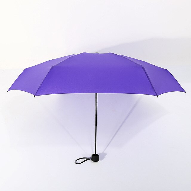 Mini Folding Rain Umbrella Women Men Small Pocket Parasol Girls Anti-UV Waterproof Portable Travel UMBRELLAS 180g: Purple