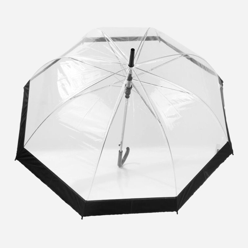 Paraguas transparente para mujeres y niñas, sombrilla creativa con mango largo, a prueba de lluvia, artículos de novedad