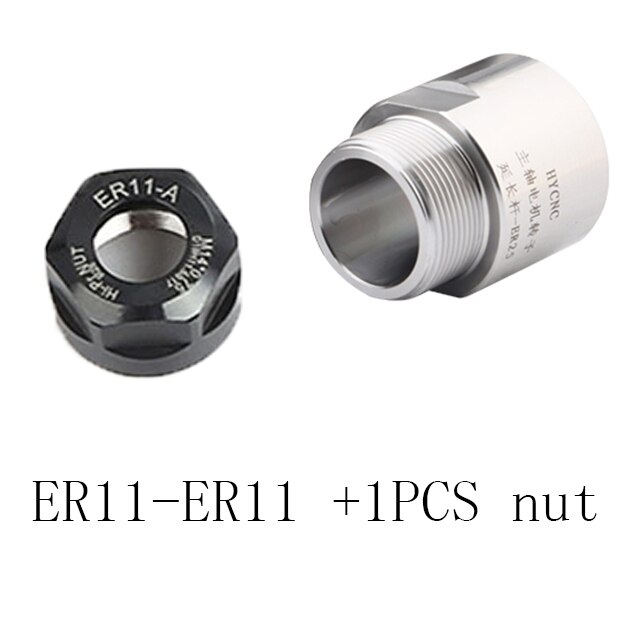 Adapter z gwint wewnętrzny er11 er16 er20 er25 er32 tuleja zaciskowa wrzeciona wirnika silnika silnik wrzeciona maszyny grawerującej tuleja wału: ER11-ER11 with nut