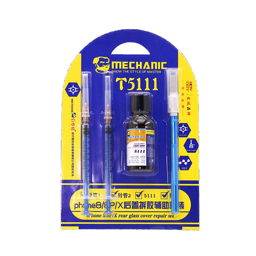 Dissolvant de colle de coque de verre de téléphone mécanique 5111, solution spéciale de démolition de coque arrière de téléphone pour iPhone 8/8P/X